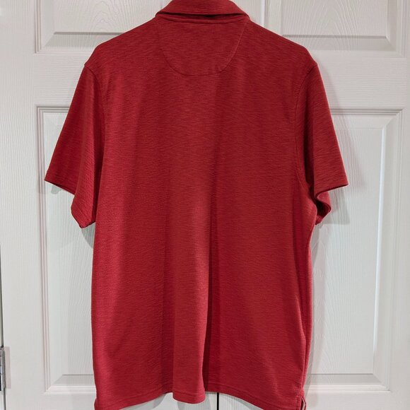 Tasso Elba Island Men's Polo Shirt Red, Size XL, Textured, UPF Protection - Picture 9 of 15